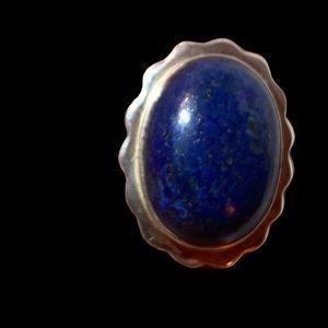 Vintage Southwestern Sterling Silver .925 Lapis Lazuli Statement Ring